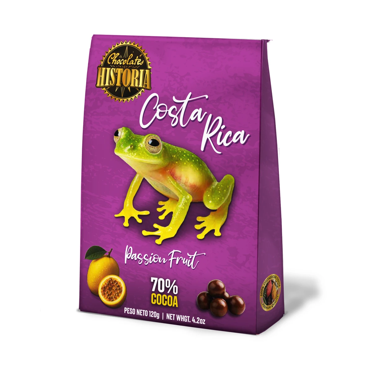 Jalea de Maracuyá Recubierta de Chocolate Oscuro 70%