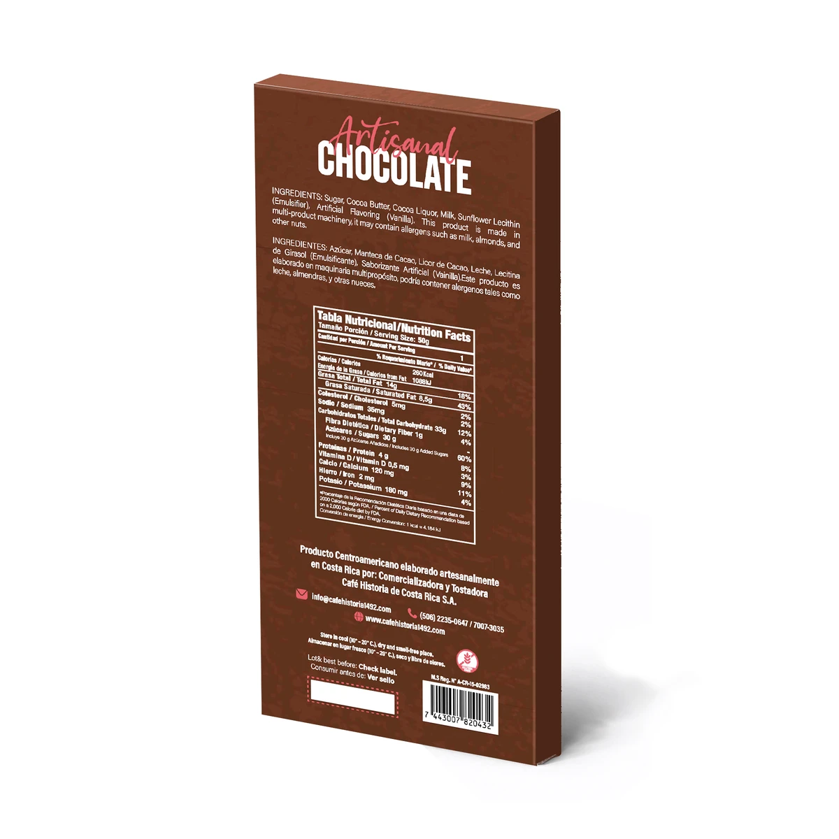 Chocolate con Leche 40% - dorso