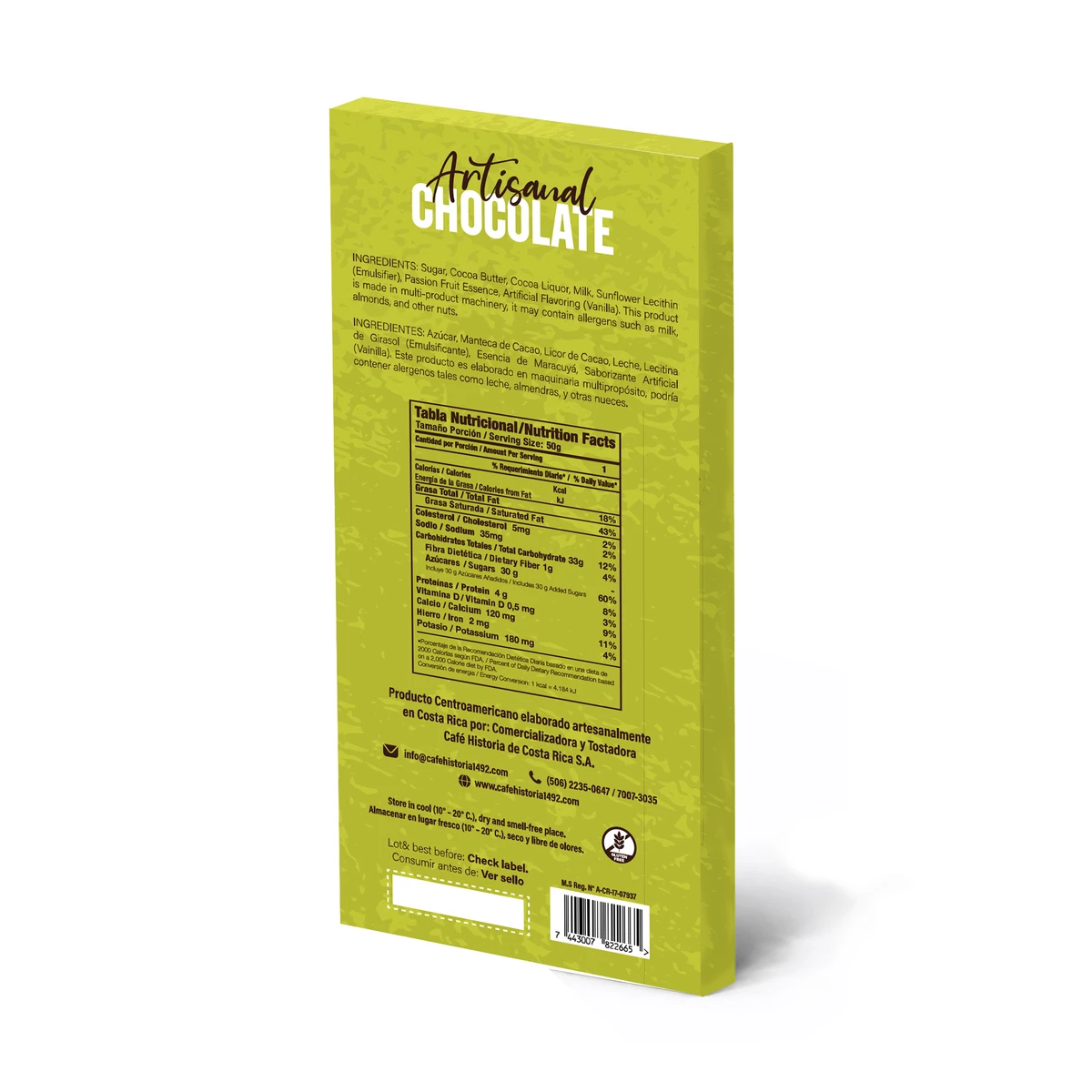 Chocolate con Leche 40% - Maracuyá - dorso