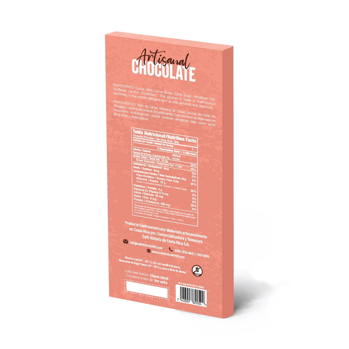 Chocolate Oscuro 70% - Sal del Himalaya - dorso