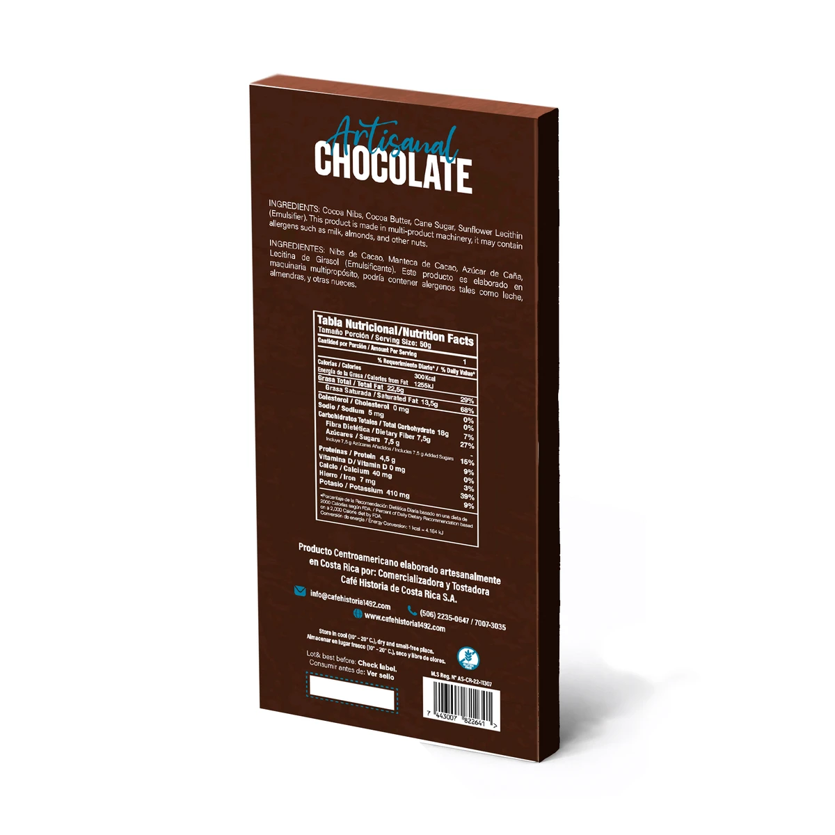 Chocolate Oscuro 85% - dorso